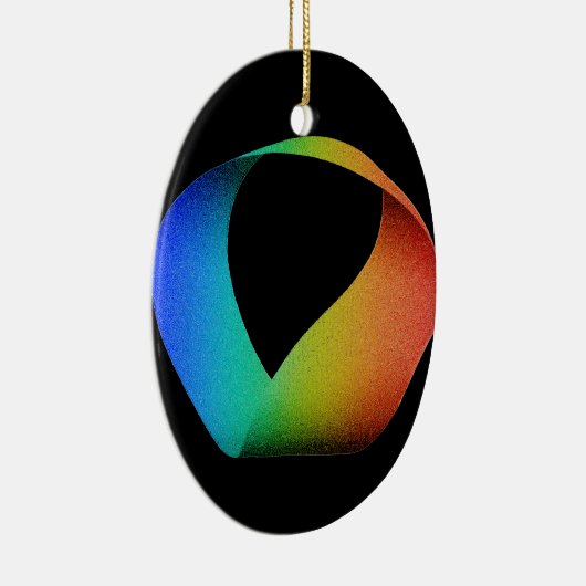 Rainbow Mobius Strip Keramisch Ornament (Rechts)