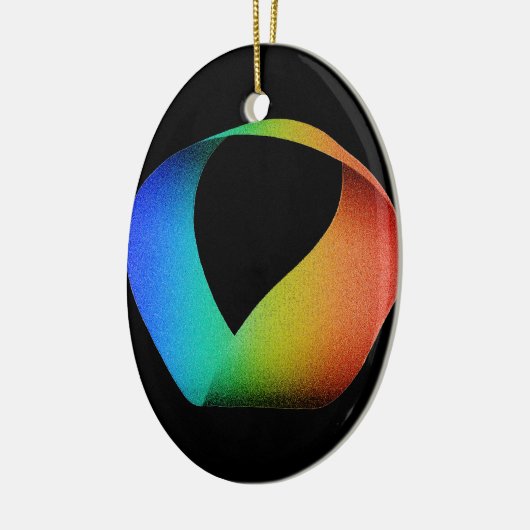 Rainbow Mobius Strip Keramisch Ornament (Links)