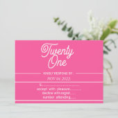 Rainbow Modern 21st Birthday Party Invitation Kaart (Staand voorkant)