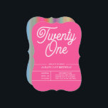 Rainbow Modern 21st Birthday Party Invitation Kaart<br><div class="desc">Rainbow 21 | Moderne uitnodiging van de 21ste verjaardag van de geboorte.</div>