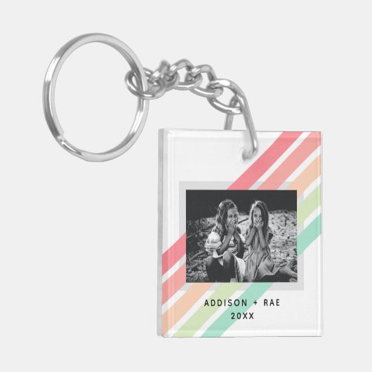 Rainbow Modern Custom 1 - Fotocadeau Sleutelhanger (Voorkant Links)