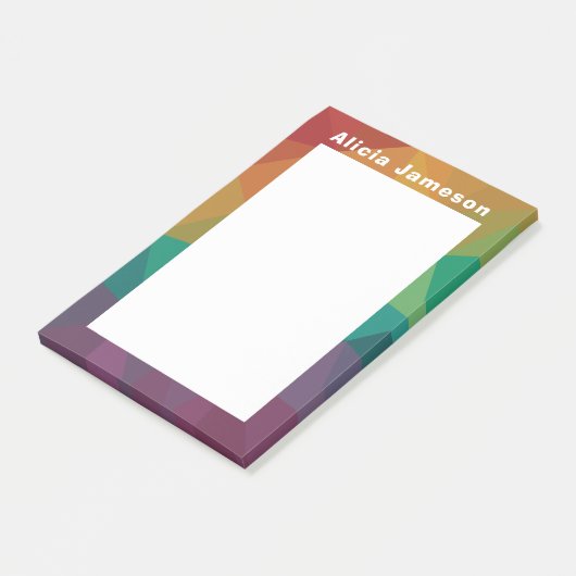 Rainbow modern gepersonaliseerd bericht het merkt post-it® notes (Schuin)