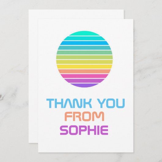 RAINBOW MODERN MINIMAL Sci Fi DANK JE KAART (Voorkant / Achterkant)