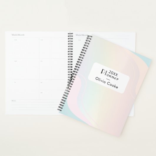 Rainbow Modern Planner met aangepaste naam (Display)