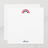 Rainbow Modern, speciaal aangepast script, blauw Notitiekaartje (Voorkant / Achterkant)