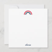 Rainbow Modern, speciaal aangepast script, blauw Notitiekaartje (Voorkant)