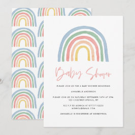 Rainbow modern waterverf stijlvol baby shower