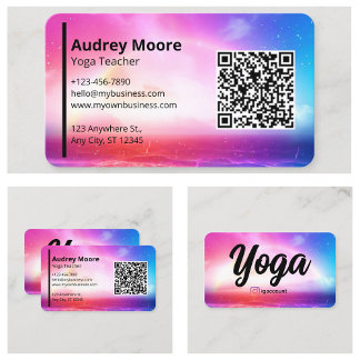 Rainbow Modern Yoga Studio Sjablonen Visitekaartje