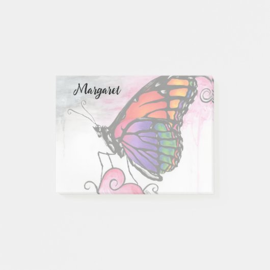 Rainbow Monarch Butterfly Original Fantasy Art Post-it® Notes (Voorkant)