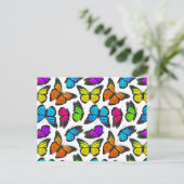 Rainbow Monarch Butterfly Pattern Briefkaart (Staand voorkant)