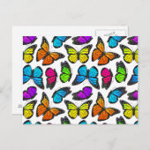 Rainbow Monarch Butterfly Pattern Briefkaart (Voorkant / Achterkant)