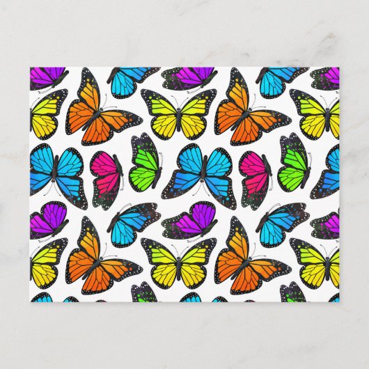 Rainbow Monarch Butterfly Pattern Briefkaart (Voorkant)