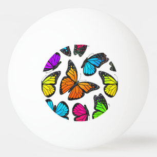 Rainbow Monarch Butterfly Pattern Pingpongbal