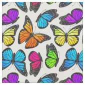 Rainbow Monarch Butterfly Pattern Stof (Close Up)