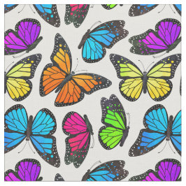 Rainbow Monarch Butterfly Pattern Stof