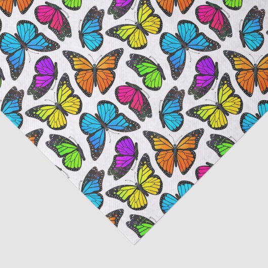 Rainbow Monarch Butterfly Pattern Tissuepapier (Detail)