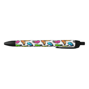Rainbow Monarch Butterfly Pattern Zwarte Inkt Pen