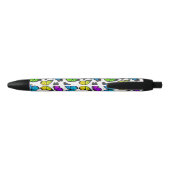 Rainbow Monarch Butterfly Pattern Zwarte Inkt Pen (Achterkant)