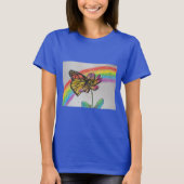 Rainbow Monarch Butterfly Schilderij Vrouwen T Shi T-shirt (Voorkant)