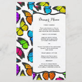 Rainbow Monarch Butterfly Slim Dinner Menu (Voorkant / Achterkant)