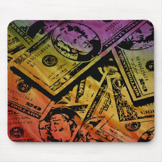 Rainbow Money Mousepad Muismat (Voorkant)