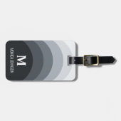 Rainbow Monogram Aangepaste naam Black Stripe Bagagelabel (Voorkant horizontaal)