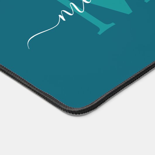 Rainbow Monogram Aangepaste naam Retro Sunset Stri Bureaumat (Hoek)