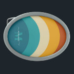 Rainbow Monogram Aangepaste naam Retro Sunset Stri Gesp<br><div class="desc">Dit ontwerp heeft een retro zonnekleur met regenboogstrepen. U kunt het monogram en de naam gemakkelijk aanpassen vanaf uw behoeften.</div>