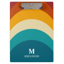 Rainbow Monogram Aangepaste naam Retro Sunset Stri