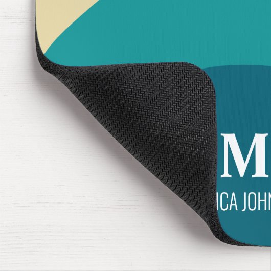 Rainbow Monogram Aangepaste naam Retro Sunset Stri Muismat (Hoek)