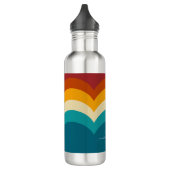 Rainbow Monogram Aangepaste naam Retro Sunset Stri Waterfles (Links)