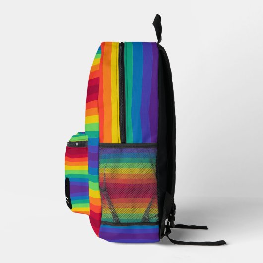 Rainbow Monogram Schattige Striped Pattern Rugzak (Rechts)