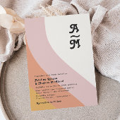 Rainbow Monogram Wedding van Modern Retro 70 Kaart
