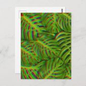 Rainbow Monstera laat Briefkaart over (Voorkant / Achterkant)