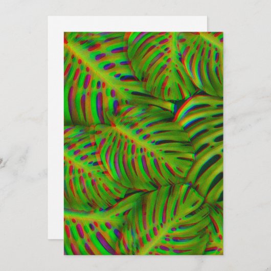 Rainbow Monstera laat Briefkaart over (Voorkant / Achterkant)