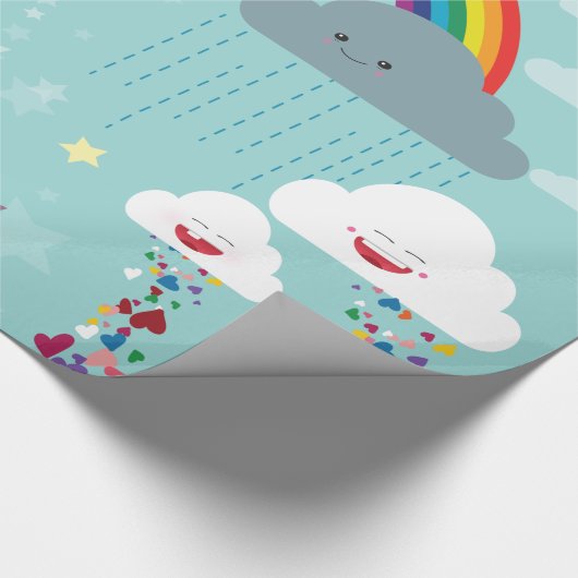 Rainbow, moon en stars Gift Wrap Cadeaupapier (Hoek)