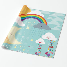 Rainbow, moon en stars Gift Wrap Cadeaupapier