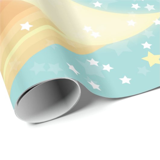 Rainbow, moon en stars Gift Wrap Cadeaupapier (Rol Hoek)