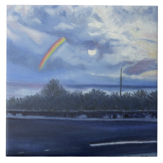 Rainbow Moon Flagler Beach, Fl Ceramic Tile, 6x6" Tegeltje