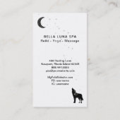 *~* Rainbow Moon Howling Wolf Pine Trees Cosmic Visitekaartje (Achterkant)