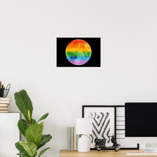 Rainbow Moon Poster (Thuiskantoor)