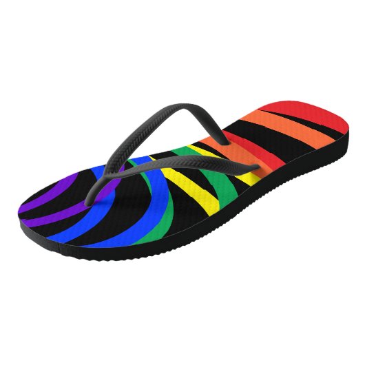 Rainbow Moons Abstract kleurenpatroon Teenslippers (Schuin)