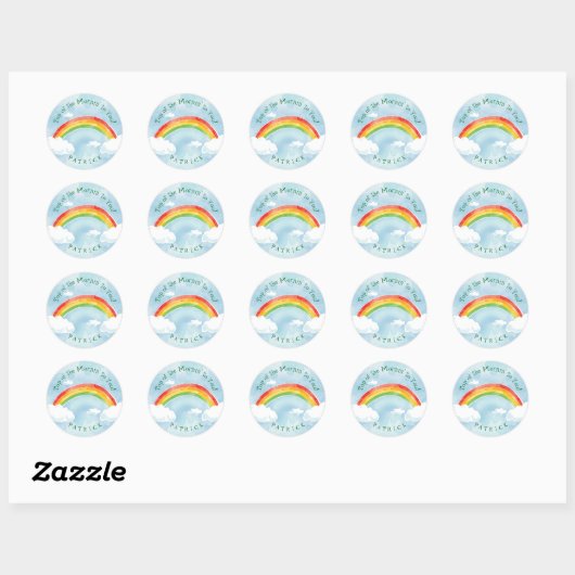 Rainbow Mornin' Add Name Ronde Sticker (Vel)