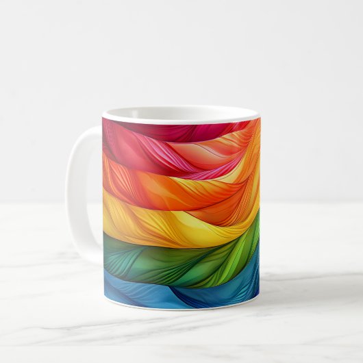 Rainbow Morning – Geometric Abstract Mug Koffiemok (Voorkant links)