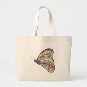 Rainbow Mosaic Butterfly Canvas Canvas tassen