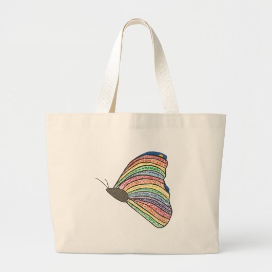 Rainbow Mosaic Butterfly Canvas Canvas tassen (Voorkant)