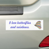 Rainbow Mosaic Butterfly Ik hou van vlinders Bumpersticker (Op auto)