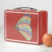 Rainbow Mosaic Butterfly on Metal Lunch Boxes (In situ)