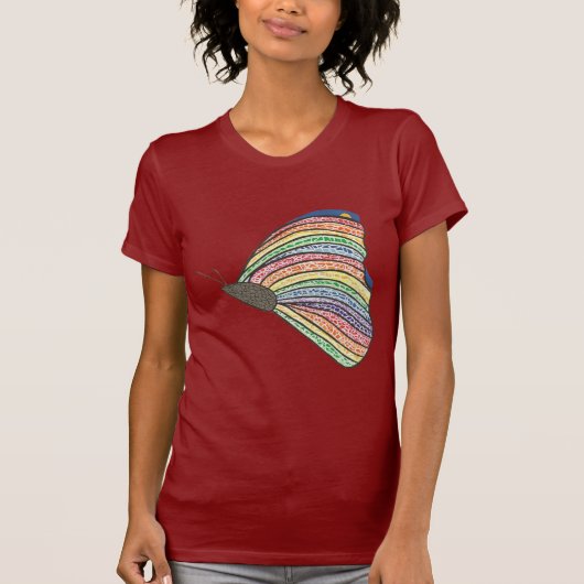 Rainbow Mosaic Butterfly T-shirt van CherylsArt (Voorkant)