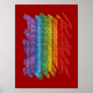 Rainbow Mosaic Gay Pride Flag (penseel) Poster